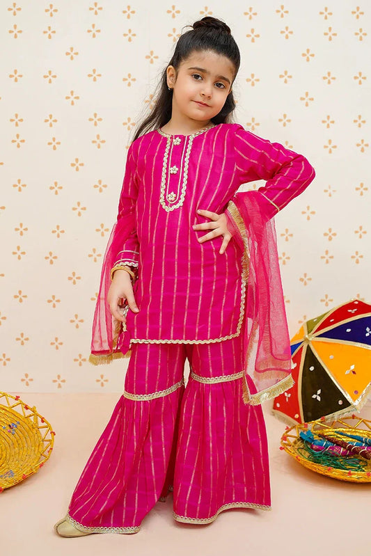 Picture of <!--bnd-->Modest - Toddler 3 Piece Cotton Gharara Set - 9540 - Available at Raja Sahib
