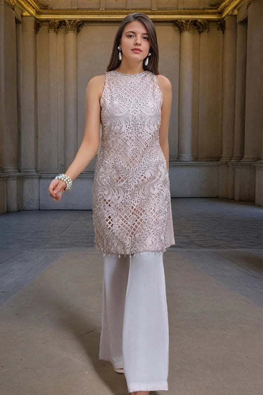 Threads & Motifs - Organza Embroidered Shirt - 9545