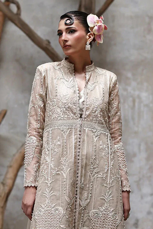Threads & Motifs - Embroidered Jacket With Gharara - 9640