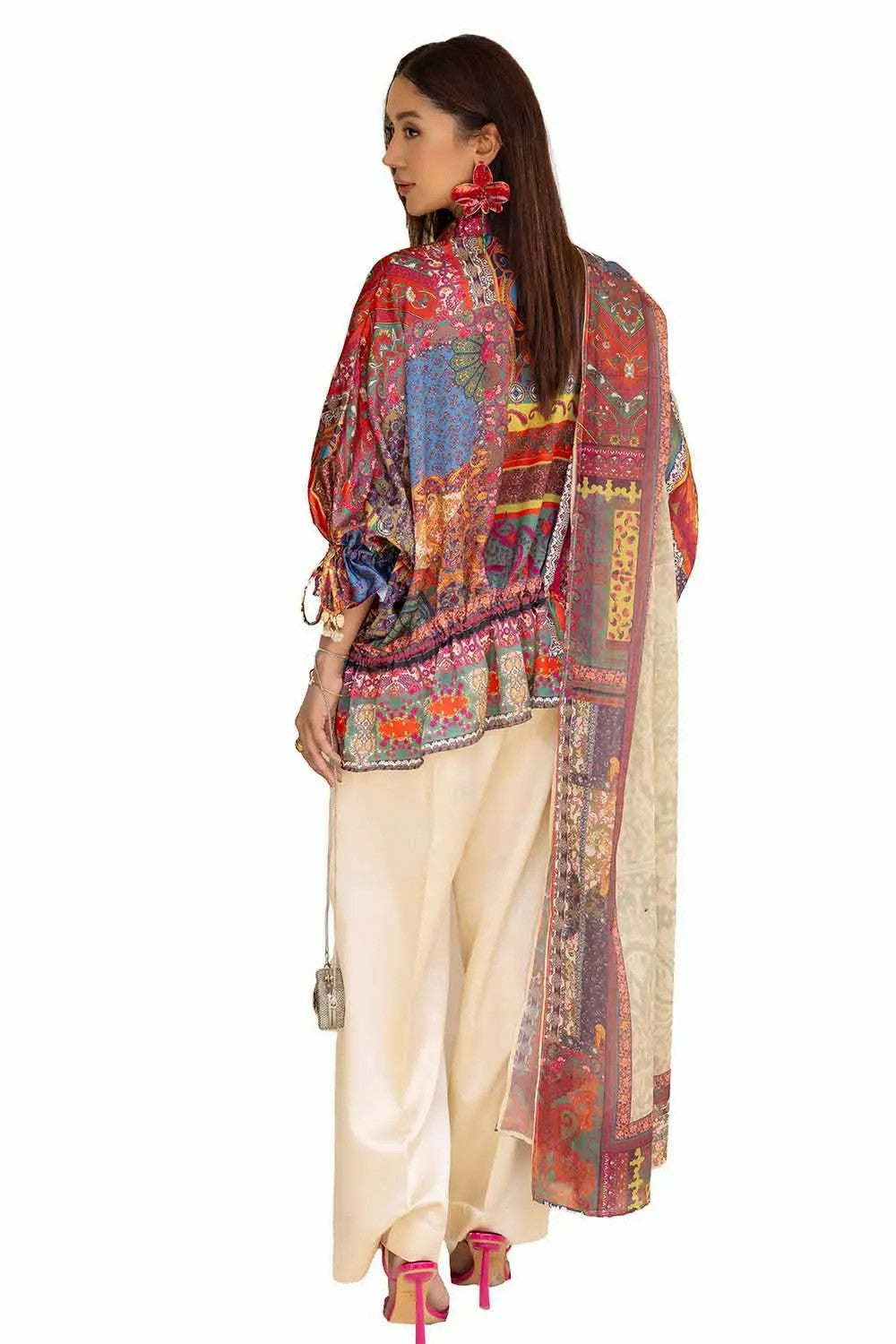 Picture of Gul Ahmed - La Soie Royal Silk Collection - 3PC Printed Silk Suit S-42001 - Unstitched - Available at Raja Sahib