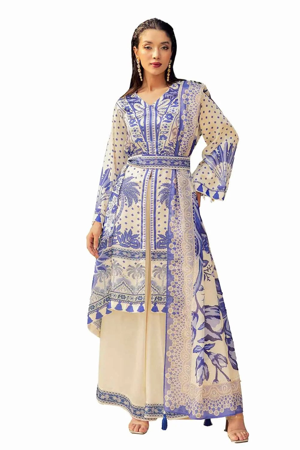 Picture of Gul Ahmed - La Soie Royal Silk Collection - 3PC Printed Silk Suit S-42003 - Unstitched - Available at Raja Sahib