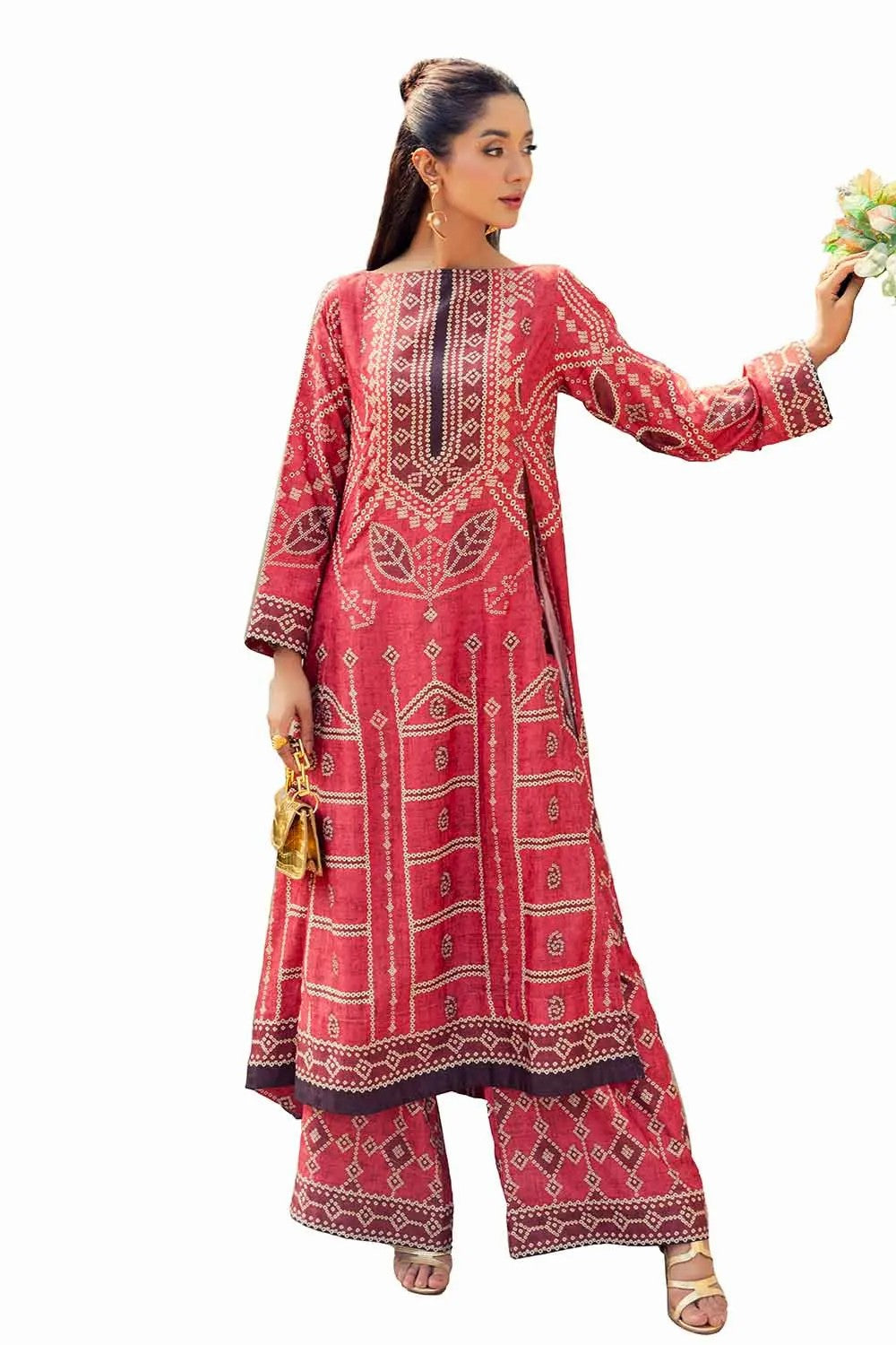 Picture of Gul Ahmed - La Soie Royal Silk Collection - 2PC Printed Jacquard Silk Suit TS-42002 - Unstitched - Available at Raja Sahib