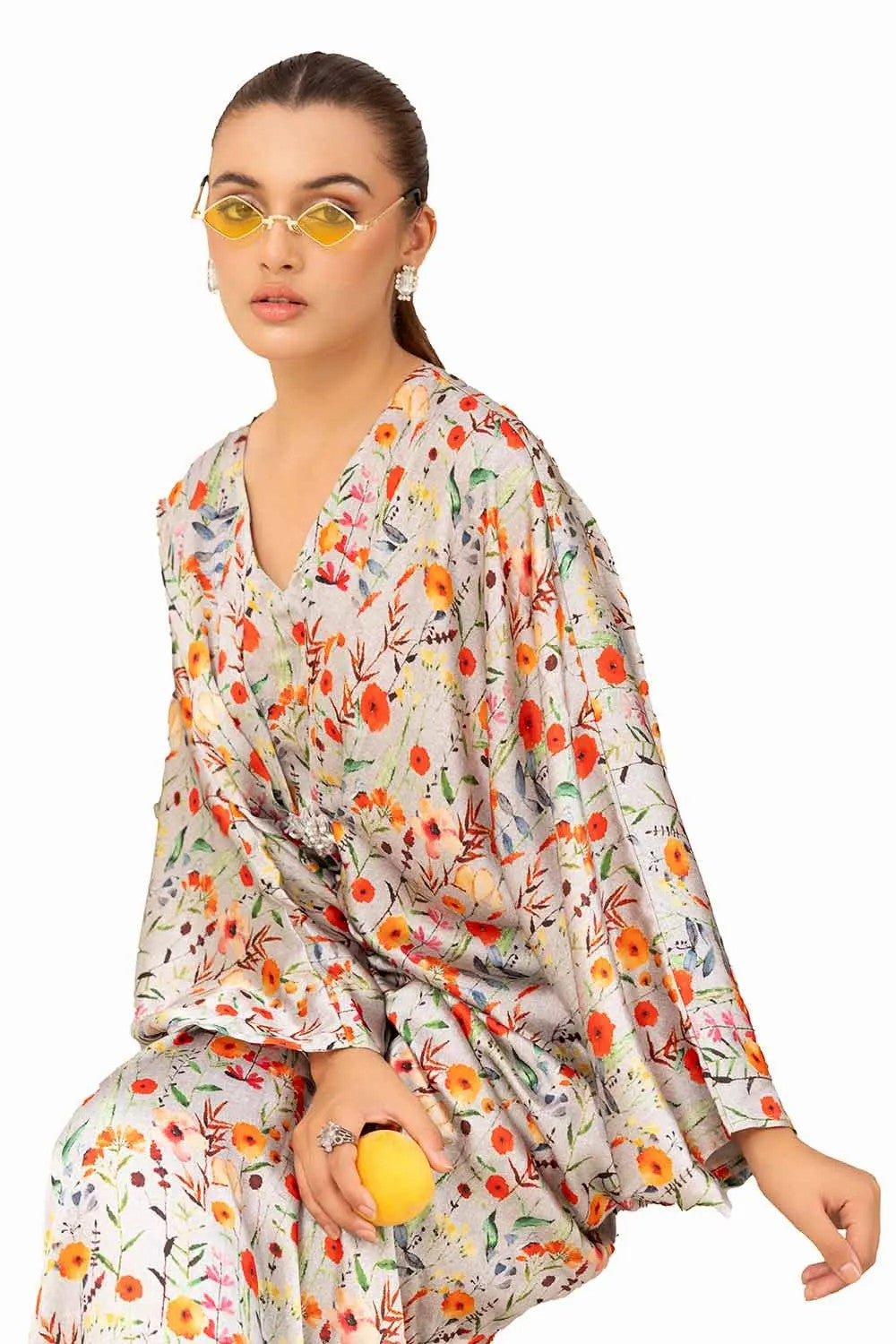 Picture of Gul Ahmed - La Soie Royal Silk Collection - 2PC Printed Silk Suit TS-42008 - Unstitched - Available at Raja Sahib