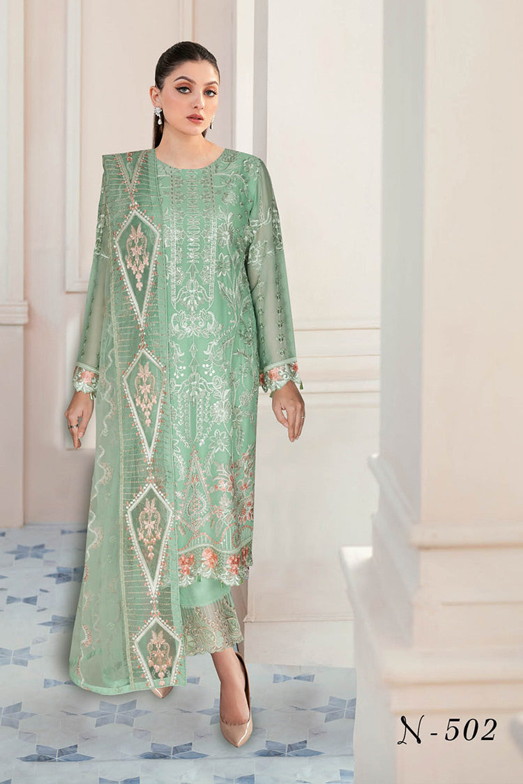 Picture of Ramsha - N 502 Nayab Weightless Chiffon Collection Vol 5 - Available at Raja Sahib