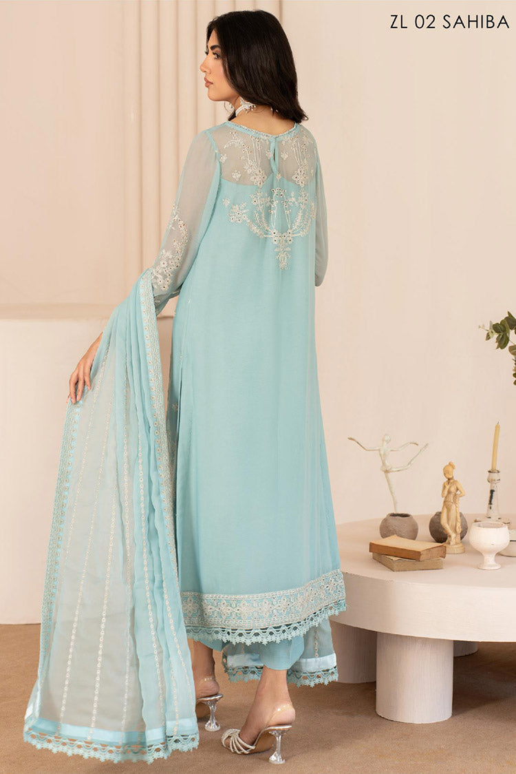 Picture of Zarif - ZL 02 SAHIBA Thread Works Chiffon Edit - Available at Raja Sahib