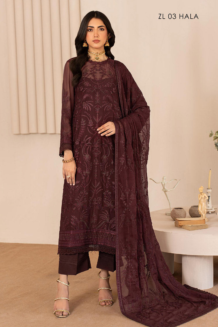 Picture of Zarif - ZL 03 HALA Thread Works Chiffon Edit - Available at Raja Sahib