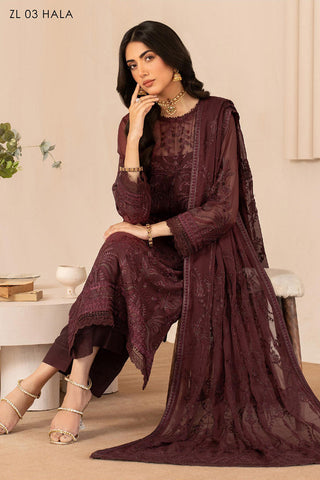 Picture of Zarif - ZL 03 HALA Thread Works Chiffon Edit - Available at Raja Sahib