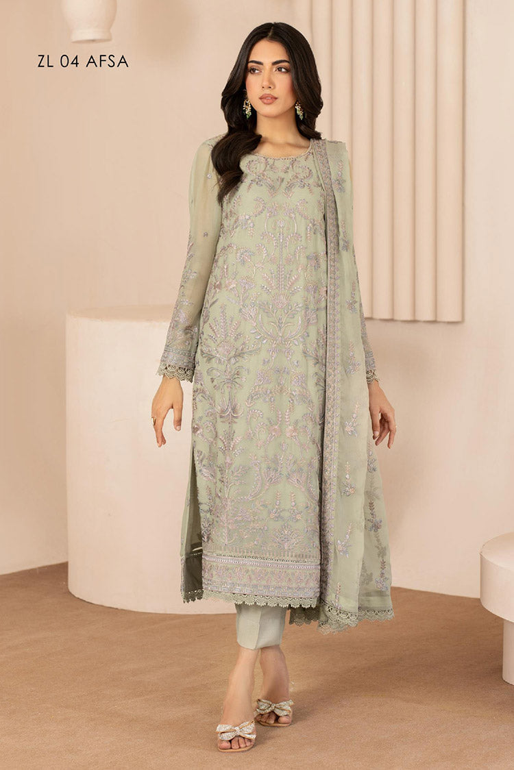 Picture of Zarif - ZL 04 AFSA Thread Works Chiffon Edit - Available at Raja Sahib