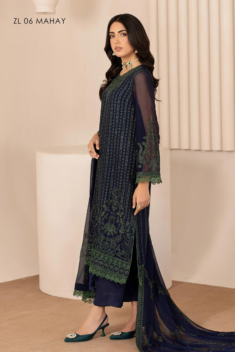 Picture of Zarif - ZL 06 MAHAY Thread Works Chiffon Edit - Available at Raja Sahib