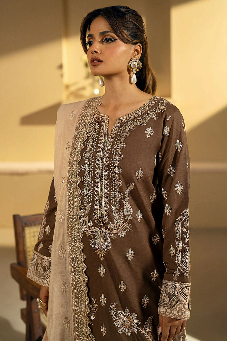 Picture of Maryum N Maria - MS24 627 Teak Asya Eid ul Azha Luxury Lawn Collection Chapter 1 - Available at Raja Sahib