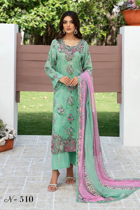 Picture of Ramsha - N 510 Rangrez Luxury Lawn Collection Vol 5 - Available at Raja Sahib