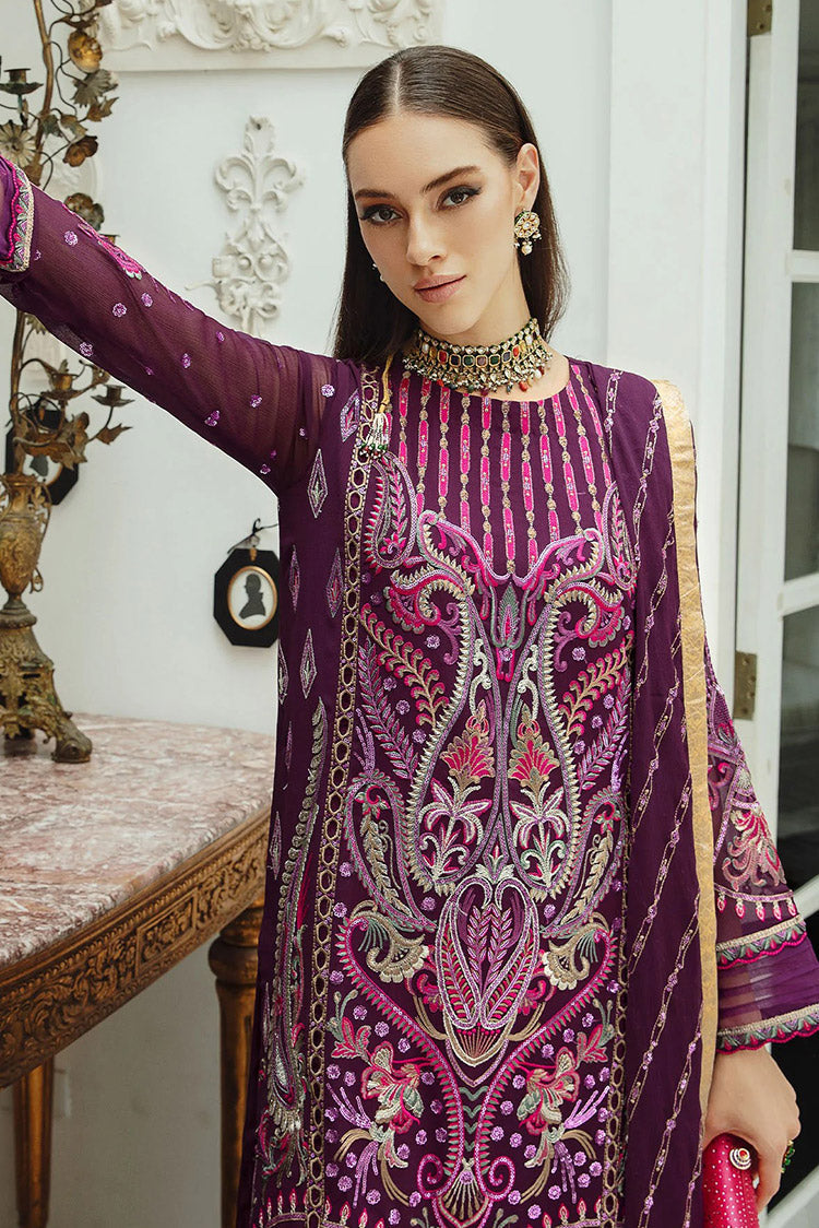 Picture of Freesia - SW23 502 PLUM Roshan Ariya Chiffon De Luxe - Available at Raja Sahib