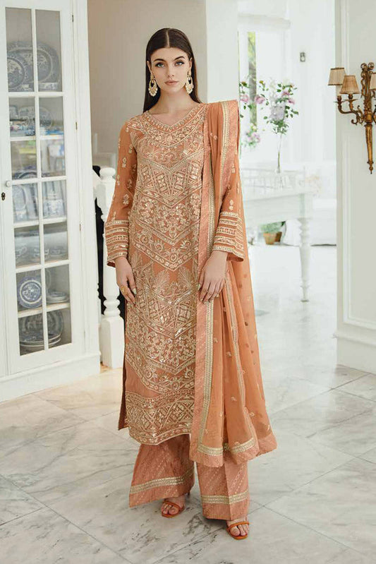 Picture of Freesia - SW23 505 Rosy Brown Parisa Ariya Chiffon De Luxe - Available at Raja Sahib