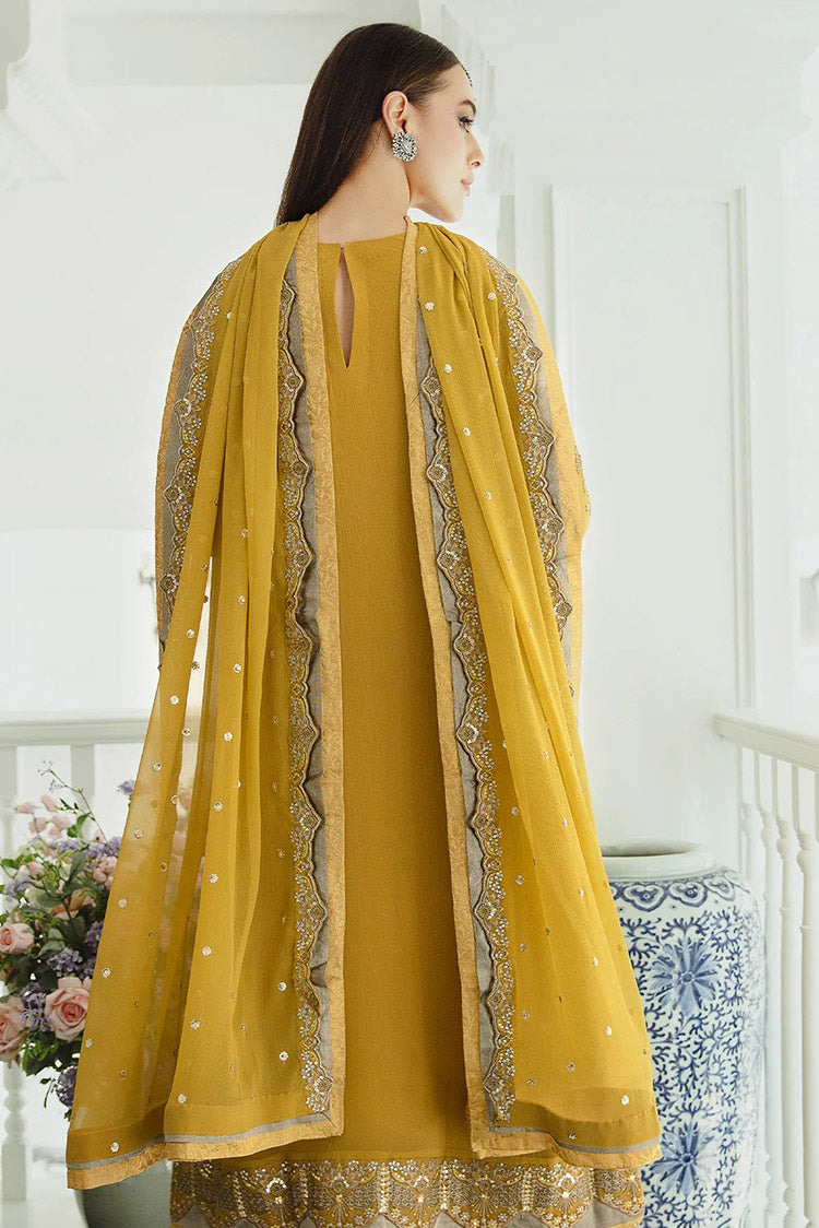 Picture of Freesia - SW23 510 Ocher Laleh Ariya Chiffon De Luxe - Available at Raja Sahib