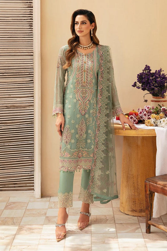 Picture of Ramsha - A 901 Chevron Embroidered Chiffon Collection Vol 9 - Available at Raja Sahib