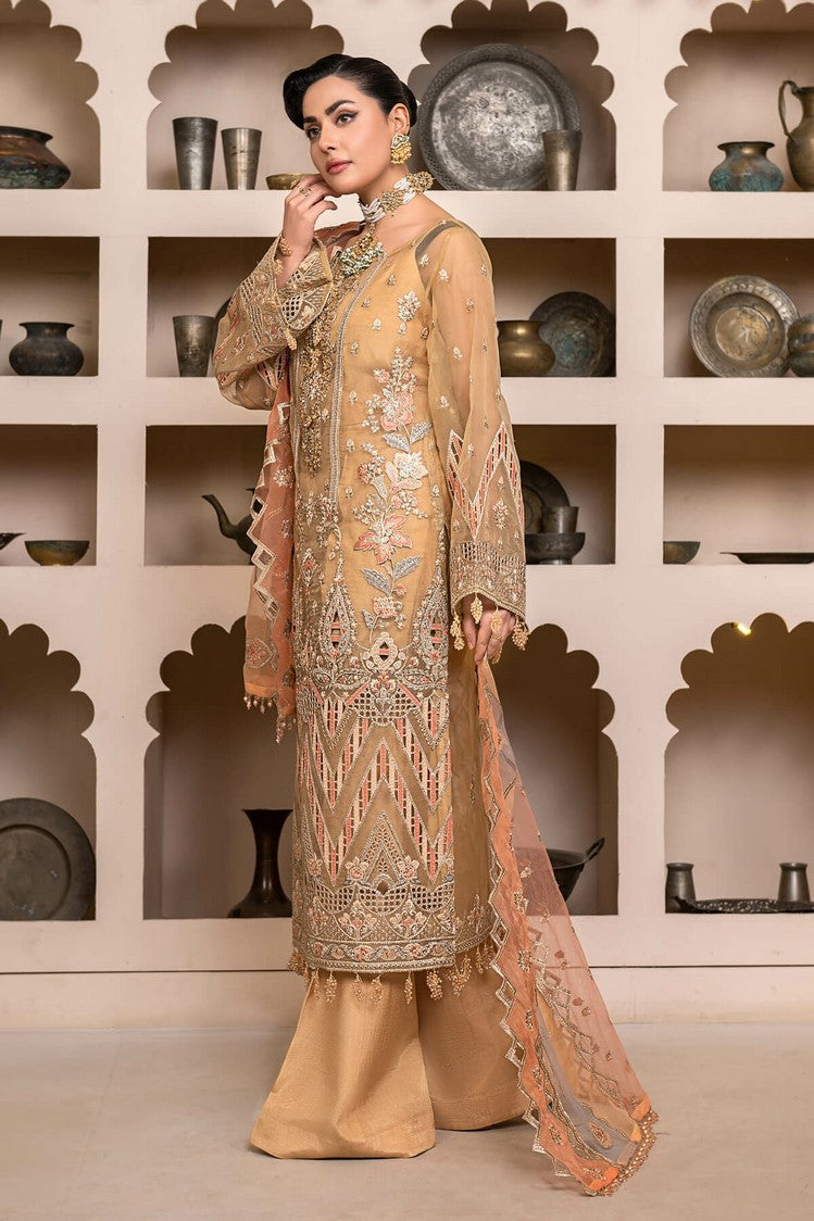 Picture of Janique - JJ Embelished Luxury Collection - D 03 Evening Gold - Unstitched - Available at Raja Sahib