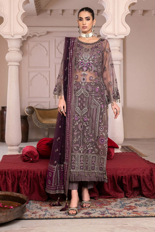 Picture of Janique - JJ Embelished Luxury Collection - D 04 Orchid Vine - Unstitched - Available at Raja Sahib