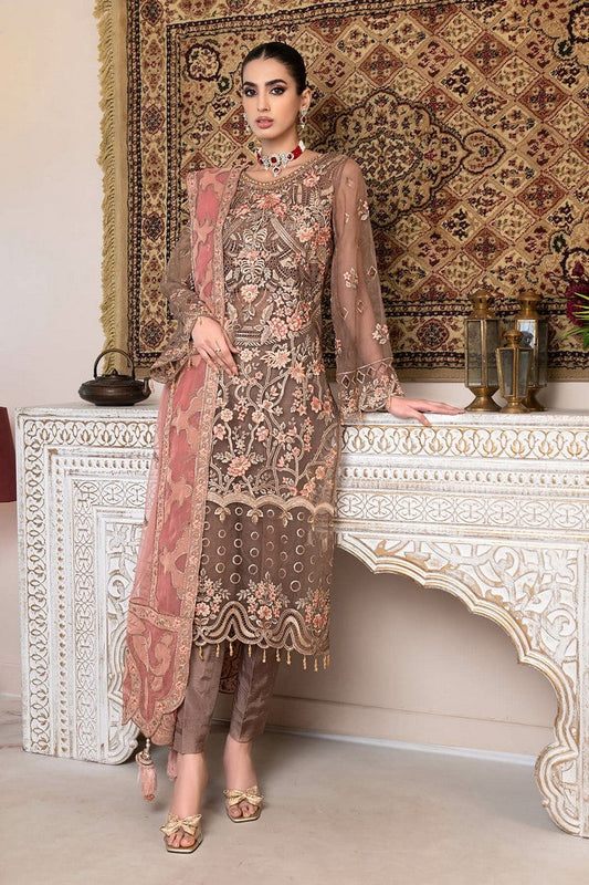 Picture of Janique - JJ Embelished Luxury Collection - D 05 Apricot Blossom - Unstitched - Available at Raja Sahib