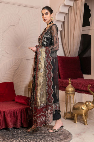 Picture of Janique - JJ Embelished Luxury Collection - D 06 Black Frescoe - Unstitched - Available at Raja Sahib