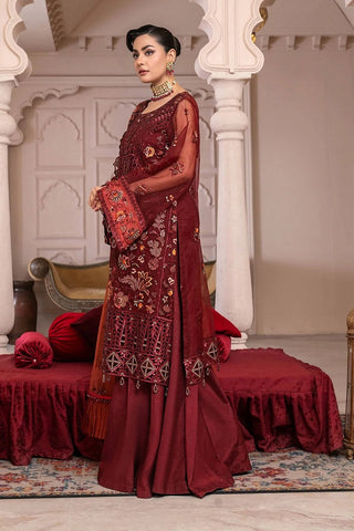 Janique - JJ Embelished Luxury Collection - D 07 Red Stone - Unstitched