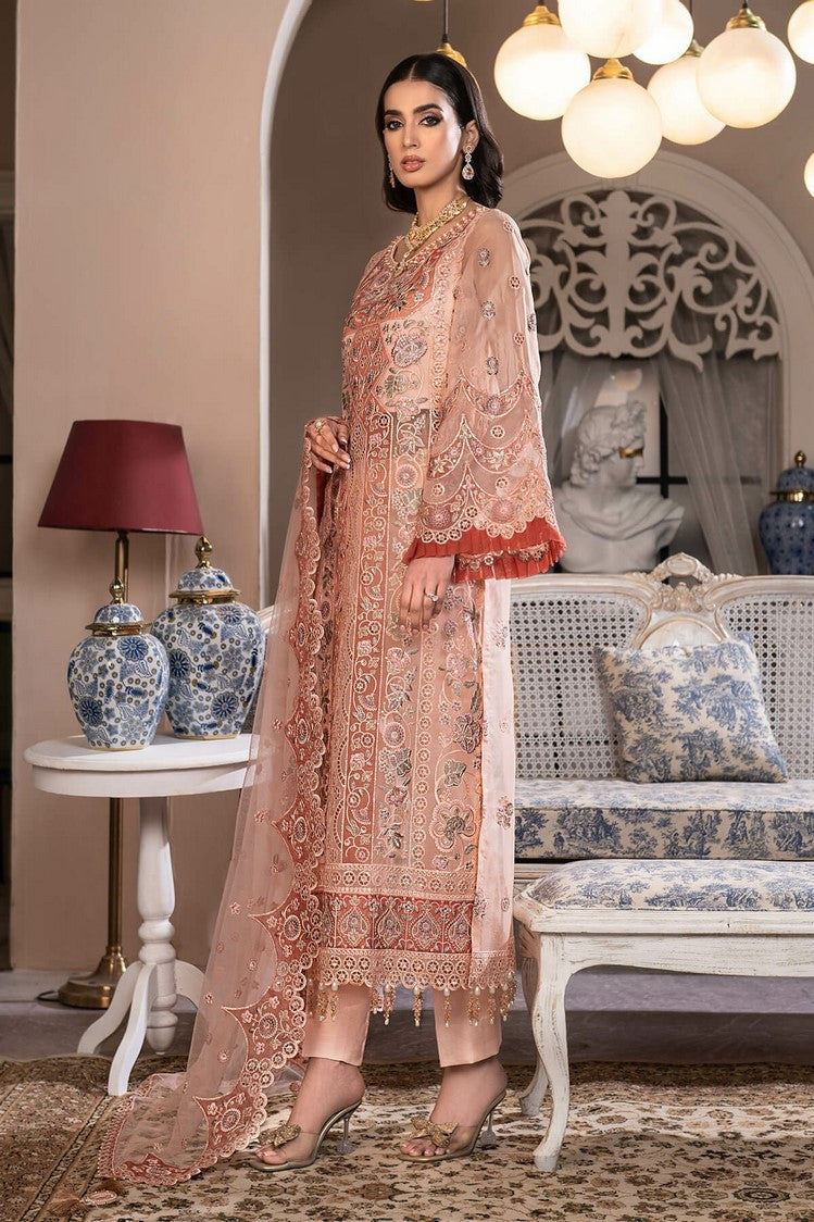 Picture of Janique - JJ Embelished Luxury Chiffon Collection Vol 2 - D 01 Peaceful Pink - Unstitched - Available at Raja Sahib