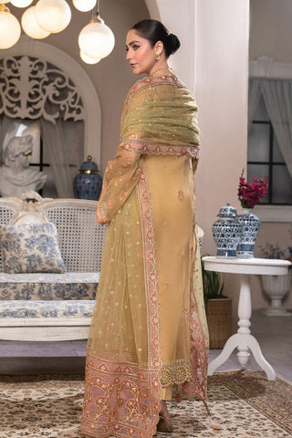 Janique - JJ Embelished Luxury Chiffon Collection Vol 2 - D 04 Amber Field - Unstitched