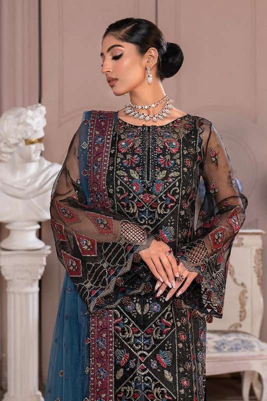 Picture of Janique - JJ Embelished Luxury Chiffon Collection Vol 2 - D 05 Night Bloom - Unstitched - Available at Raja Sahib