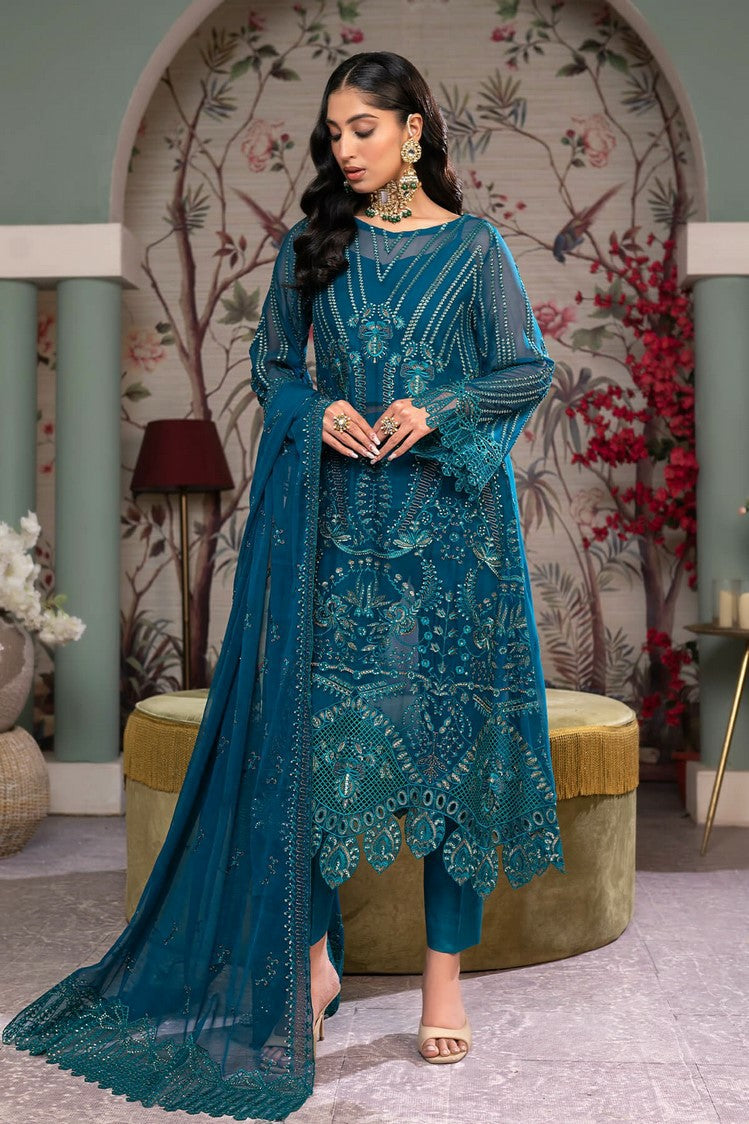 Picture of Janique - JJ Embelished Luxury Chiffon Collection Vol 3 - D 024 - Unstitched - Available at Raja Sahib