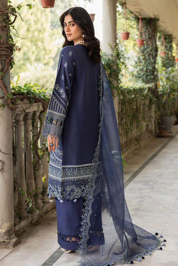 Picture of <!--aey-->Farasha - 01 BLUE OCHRE Bahaar Embroidered Lawn Collection - Available at Raja Sahib