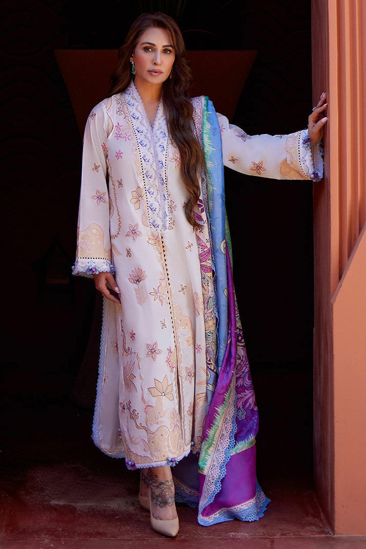 Picture of <!--bys-->Farah Talib Aziz - FTA 05 MIWA IVORY Suay Luxury Lawn Collection - Available at Raja Sahib