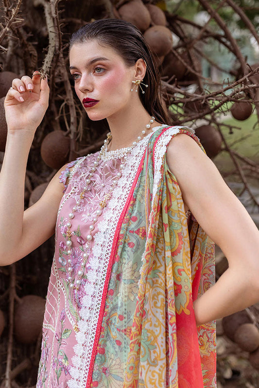 Picture of Roheenaz - RNZ 04B Peony Dahlia Embroidered Lawn Collection - Available at Raja Sahib