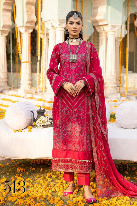 Picture of Shaista - Design 513 Supreme Premium Embroidered Lawn Collection - Available at Raja Sahib