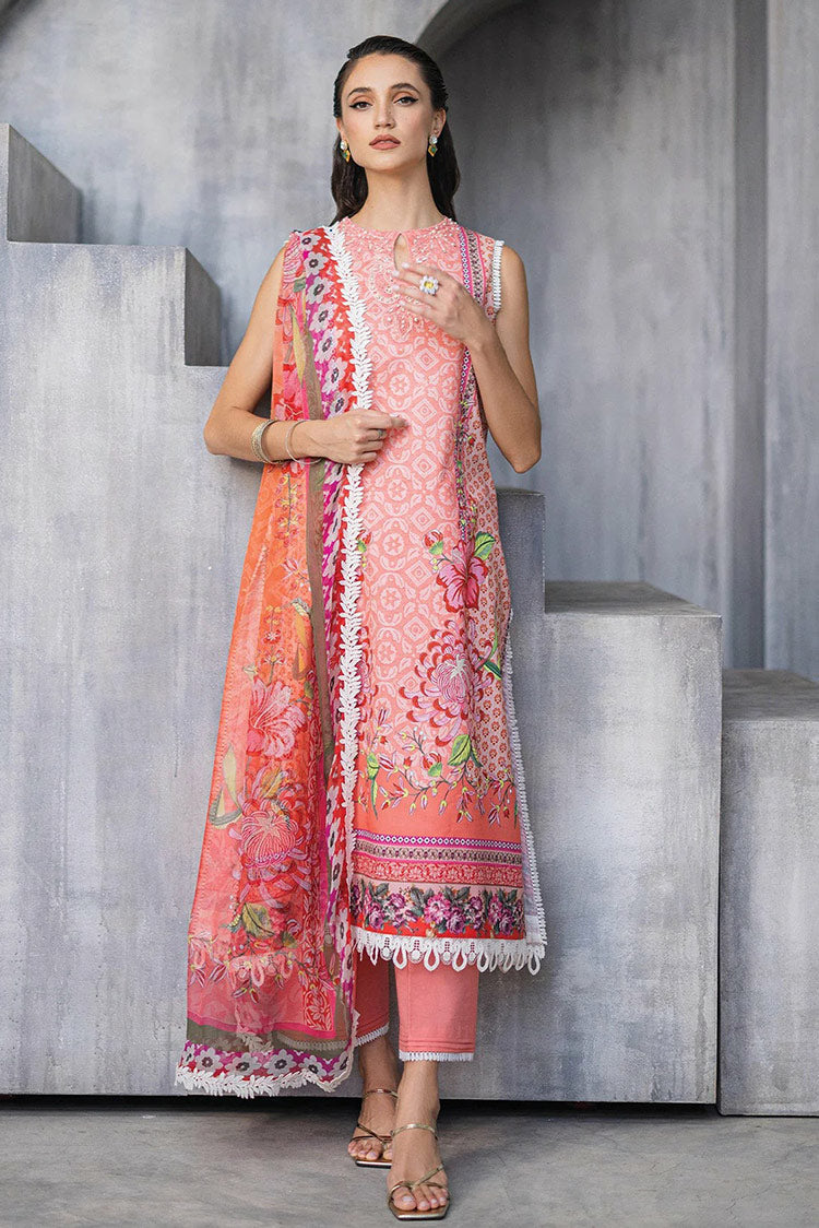 Picture of Roheenaz - RNZ 04A Radiant Rose Azalea Printed Lawn Collection - Available at Raja Sahib