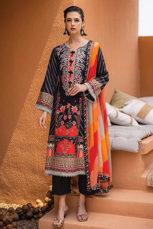 Picture of Roheenaz - RNZ 05A Midnight Mirage Azalea Printed Lawn Collection - Available at Raja Sahib