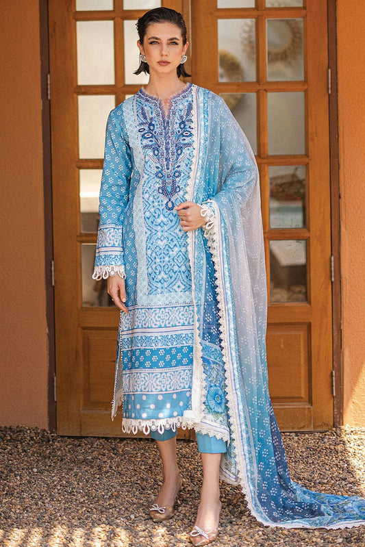 Picture of Roheenaz - RNZ 06A Starlit Sky Azalea Printed Lawn Collection - Available at Raja Sahib