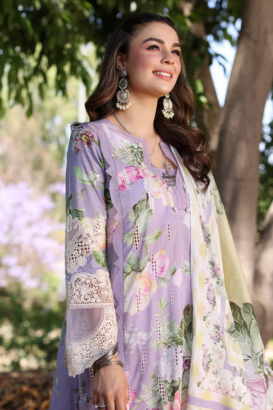 Picture of Elaf - ECK-03A LILAC L’AMOUR Print Chikankari Collection Vol 2 - Available at Raja Sahib