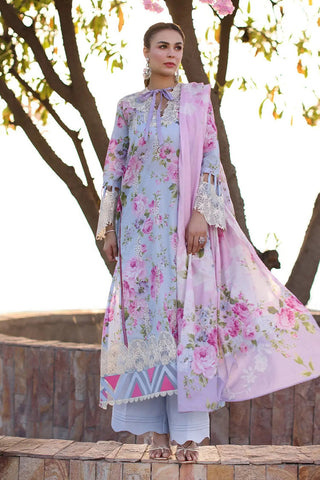 Picture of Elaf - ECK-04A OCEAN BLOSSOMS Print Chikankari Collection Vol 2 - Available at Raja Sahib