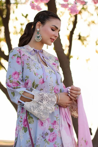 Picture of Elaf - ECK-04A OCEAN BLOSSOMS Print Chikankari Collection Vol 2 - Available at Raja Sahib