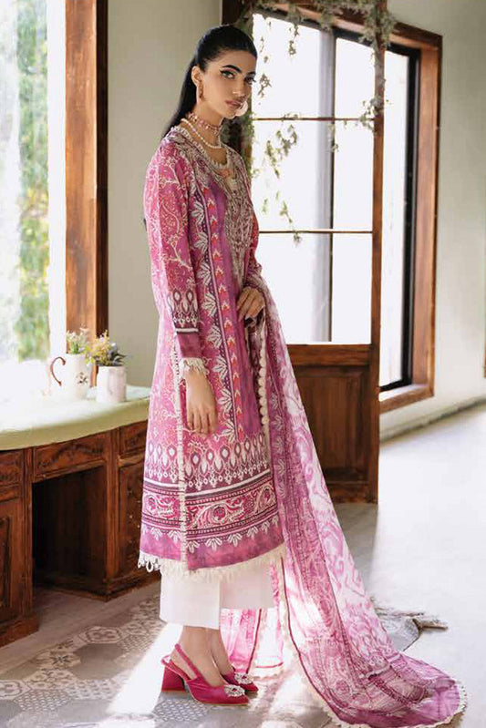 Picture of Roheenaz - RNP 02A Amaranth Flora Printed Lawn Collection - Available at Raja Sahib