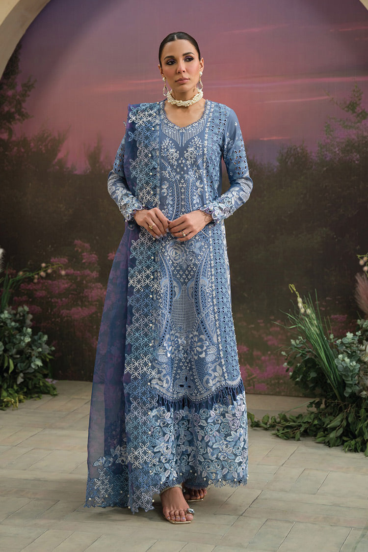 Picture of Afrozeh - Indigo Ink AEF-24-V1-07 The Painted Garden Eid Festive Lawn Collection - Available at Raja Sahib