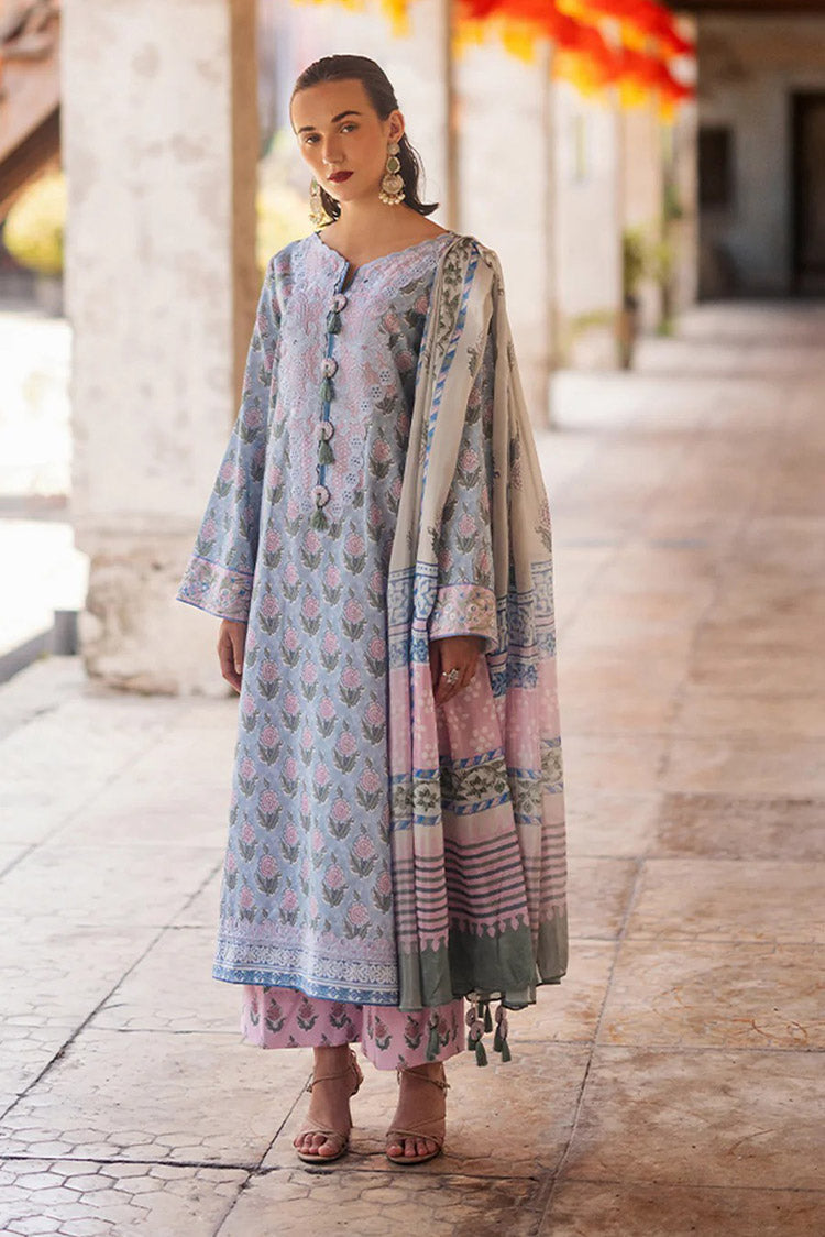 Picture of Roheenaz - RNB-10B Mahnaz Taneez Block Printed Lawn Collection - Available at Raja Sahib