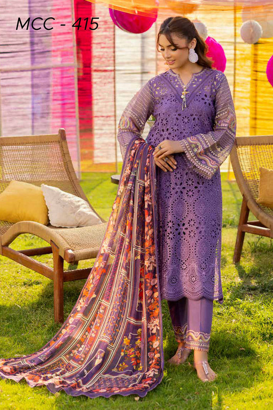 Picture of Muscari - MCC 415 Embroidered Chikankari Lawn Collection - Available at Raja Sahib