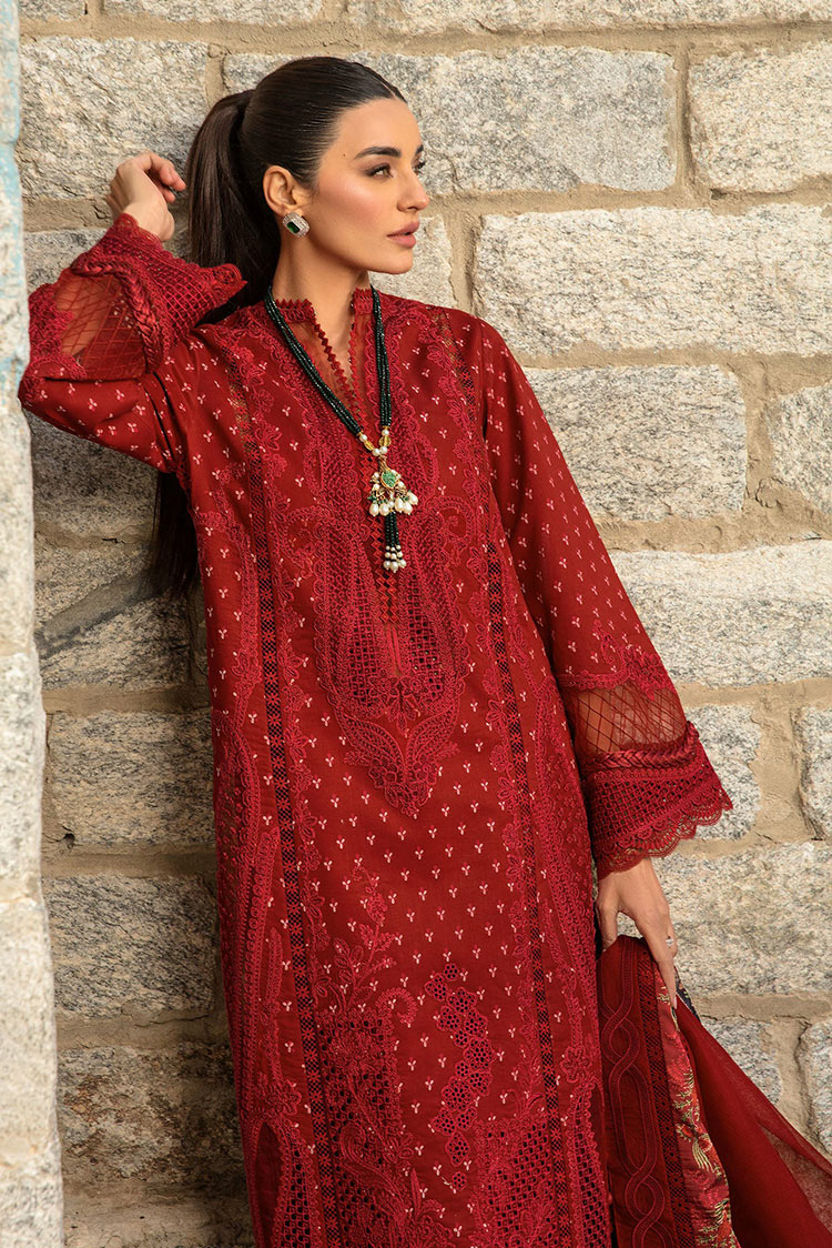 Picture of Crimson - 1A Ruby Eid Lawn Collection - Available at Raja Sahib