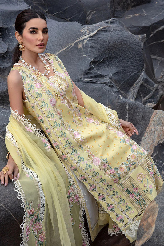 Picture of Crimson - 5A Topaz Yellow Eid Lawn Collection - Available at Raja Sahib