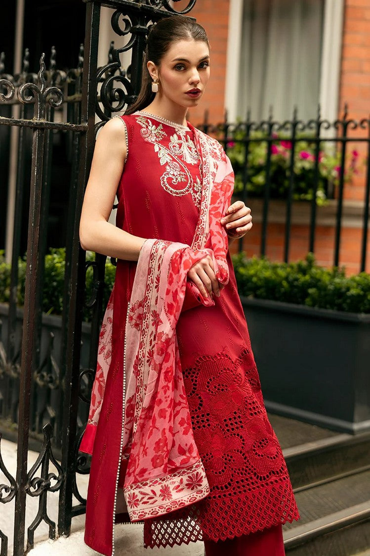 Picture of Mushq - HMC 06 Crimson Chic Odyssey Hemline Luxury Lawn Collection Vol 2 - Available at Raja Sahib