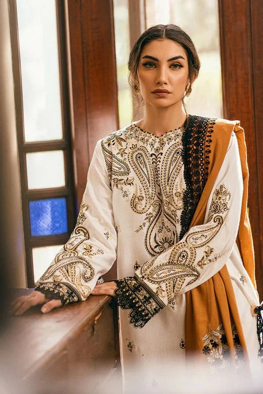 Picture of Mushq - Symphony Embroidered Karandi Collection - 04 Ivory Whisper - Unstitched - Available at Raja Sahib