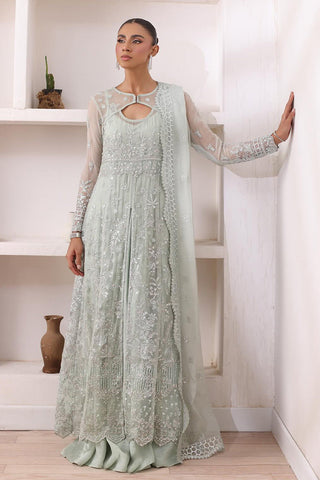 Noor by Saadia Asad - Chiffon De Luxe Collection - D8 Sage - Unstitched