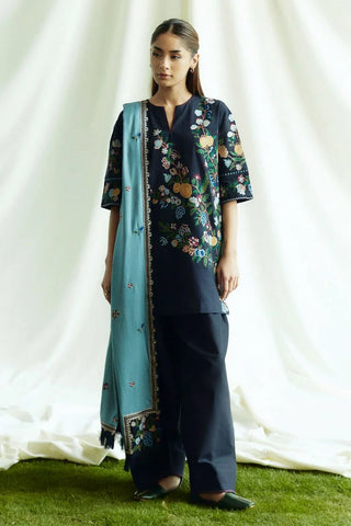 Picture of Zara Shahjahan - Coco Fall Winter Collection - ONYX-D7B - Unstitched - Available at Raja Sahib