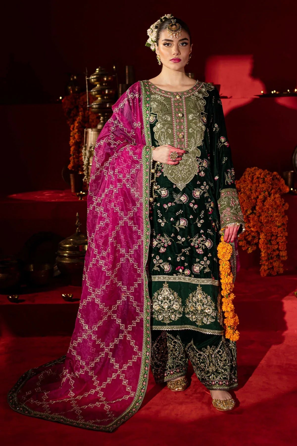 Picture of Nureh - Maya Embroidered Velvet Collection Vol 1 - NW-88 - Unstitched - Available at Raja Sahib