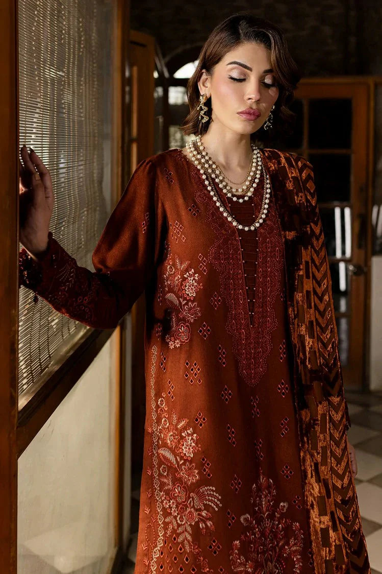 Picture of Nureh - Exclusive Luxury Embroidered Leather Peach Collection Vol 1 - NE-120 - Unstitched - Available at Raja Sahib